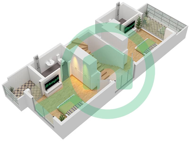 R. Hills - 3 Bedroom Townhouse Type B Floor plan Type B Floor First interactive3D