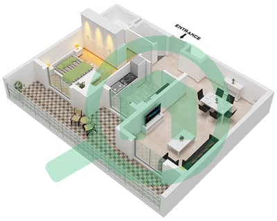 阿尔马苏米大楼 - 1 卧室公寓单位11 FLOOR 4戶型图