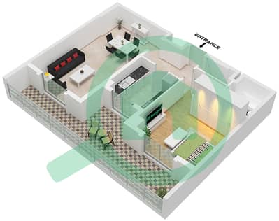 阿尔马苏米大楼 - 1 卧室公寓单位4 FLOOR 4戶型图