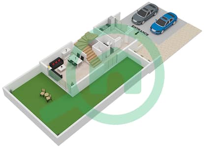 المخططات الطابقية لتصميم النموذج B تاون هاوس 3 غرف نوم - آر هيلز