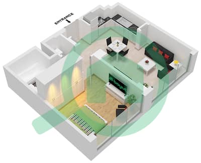 LOCI公寓 - 1 卧室公寓类型B戶型图
