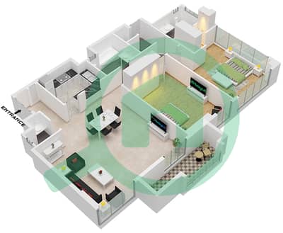 Rimal 1 - 2 Bedroom Apartment Unit 01 FLOOR 43 Floor plan
