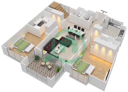 Attareen - 2 Bed Apartments Unit 6217 Floor plan
