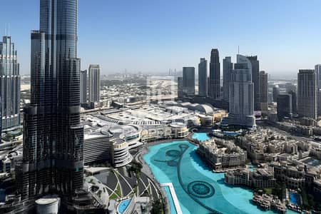 2 Bedroom Flat for Rent in Downtown Dubai, Dubai - Fountain and Burj Khalifa View | High Floor