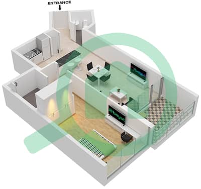 Regalia by Deyaar - 1 Bedroom Apartment Type/unit C UNIT 4 FLOOR 15 Floor plan