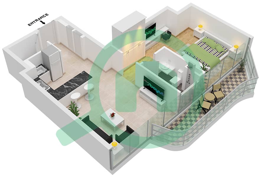 Society House - 1 Bedroom Apartment Type/unit C / UNIT T1,T2 FLOOR 2-14 Floor plan Type C Unit T1,T2,T3,T4,T5,T6,T7 Floor 2-14,16-31,33-42 interactive3D