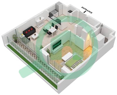 Sky Residences - 1 Bedroom Apartment Type 1A Floor plan