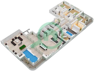 Elite Residence - 3 Bedroom Apartment Type A Floor plan