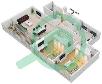 La Plage Tower 2 - 2 Bedroom Apartment Type 6 Floor plan