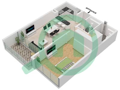 Amal Tower - 1 Bedroom Apartment Type/unit 2 / UNIT 2,5 FLOOR 1-20 Floor plan