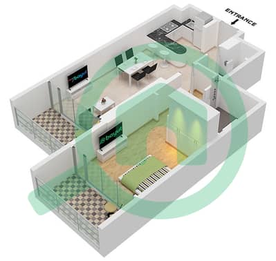 Amal Tower - 1 Bedroom Apartment Type A Floor plan
