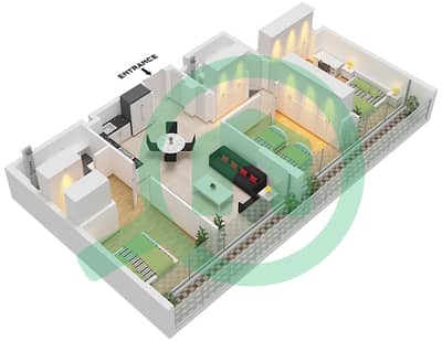Azizi Riviera 27 - 2 Bedroom Apartment Unit 23 FLOOR 6 Floor plan