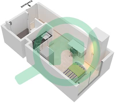المخططات الطابقية لتصميم النموذج A شقة استوديو - بالي ريزيدنس