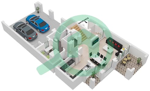 米拉绿洲1号区 - 3 卧室联排别墅类型A1戶型图