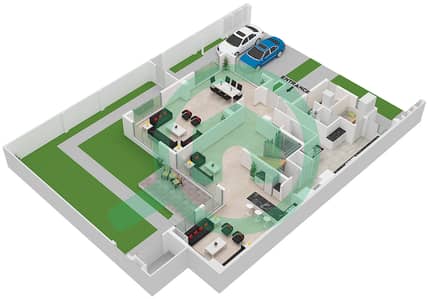 المخططات الطابقية لتصميم النموذج B فیلا 5 غرف نوم - مدينة الشارقة المستدامة