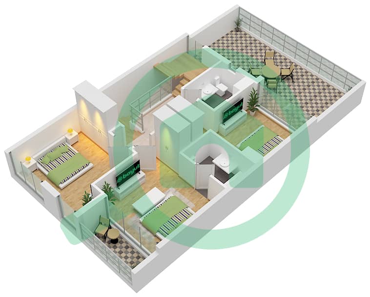 Mulberry - Plan d’étage de 5 chambres Villa Type R-3M Type R-3M Floor First interactive3D