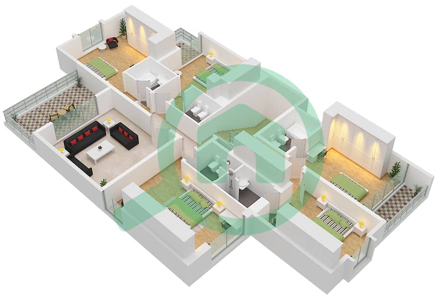 Mangrove Village - 5 Bedroom Villa Type A Floor plan Type A, Floor First interactive3D