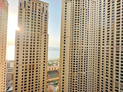 3 Bedroom Apartment for Rent in Jumeirah Beach Residence (JBR), Dubai - Partial Sea View/High Floor/ 3BR plus maid room