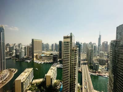 2 Bedroom Flat for Rent in Jumeirah Beach Residence (JBR), Dubai - Marina view || High floor || Furnished