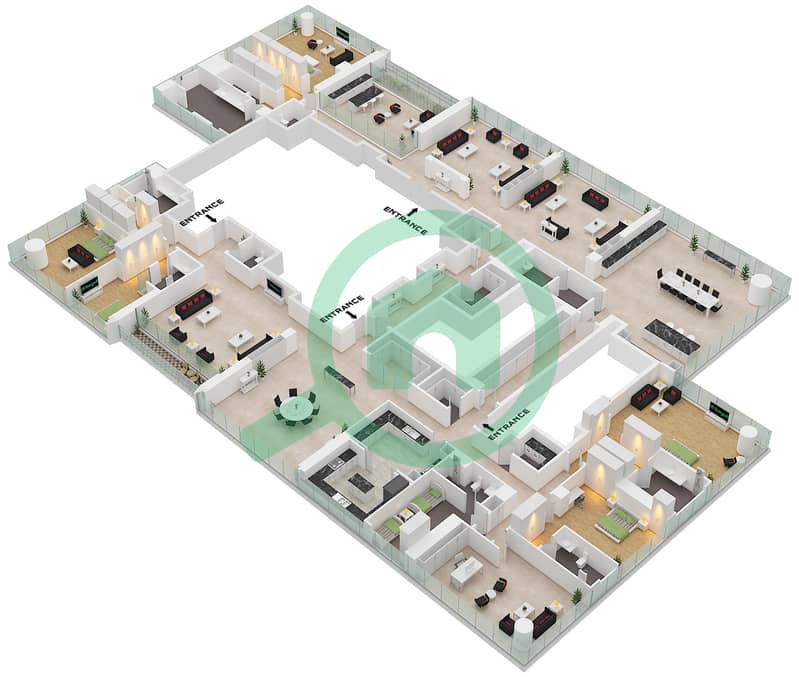 The S Tower - 5 Bedroom Apartment Type/unit A / UNIT 01 FLOOR 52,53 Floor plan Type A Unit 01 Floor 52,53 interactive3D