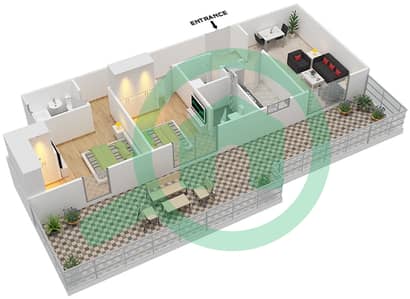 المخططات الطابقية لتصميم النموذج / الوحدة 4D/2BD شقة 2 غرفة نوم - ايفر شاين ون