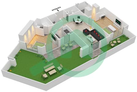 长虹一号住宅楼 - 2 卧室公寓类型／单位3/2BG戶型图