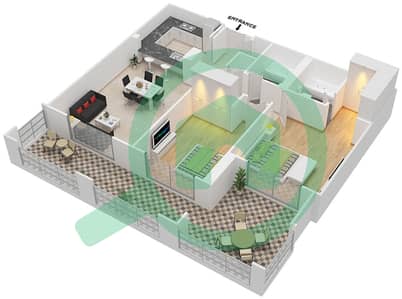 Una Riverside Residence - 2 Bedroom Apartment Suite 3 FLOOR 1 Floor plan