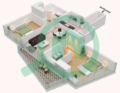Стелла Марис - Апартамент 2 Cпальни планировка Тип/мера 2 / UNIT 04 FLOOR 29-45