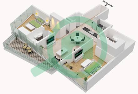 Стелла Марис - Апартамент 2 Cпальни планировка Тип/мера 2(MI)/UNIT 07 FLOOR 29-45