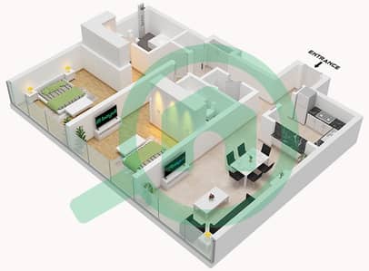 拉玛尔公寓 - 2 卧室公寓类型／单位D / UNIT 10 FLOOR 2戶型图