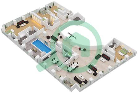 Каян Тауэр - Апартамент 4 Cпальни планировка Единица измерения 01 FLOOR 69
