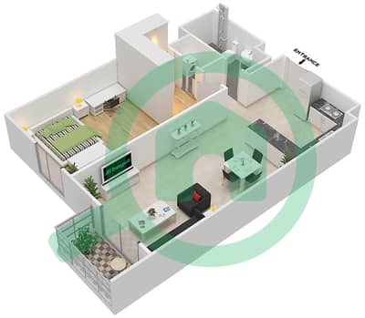 Belgravia Heights 1 - 1 Bedroom Apartment Type/unit 1B/205 Floor plan
