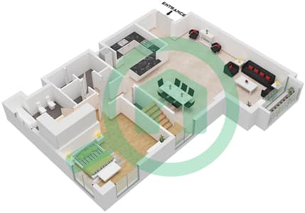 Rimal 5 - 3 Bedroom Apartment Type L04 Floor plan