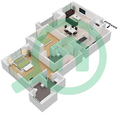 Murjan 5 - 2 Bedroom Apartment Unit 01 FLOOR 4 Floor plan