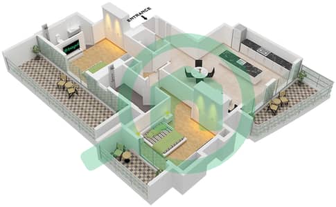 Pelagos by IGO - 2 Bedroom Apartment Type A1 Floor plan