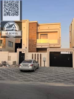 For rent, a villa consisting of five master bedrooms, a living room, a hall, a maid's room, and a preparatory kitchen. The villa is new, the first res