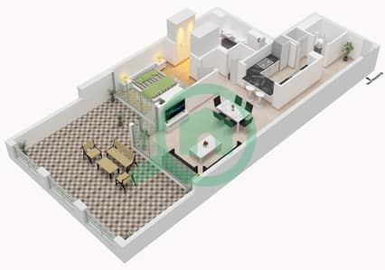 Golf Tower 3 - 1 Bedroom Apartment Unit 03 FLOOR GROUND Floor plan