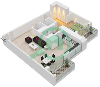 320 Riverside Crescent - 1 卧室公寓类型／单位F/UNIT 10 FLOOR 0,1,2,3,4戶型图