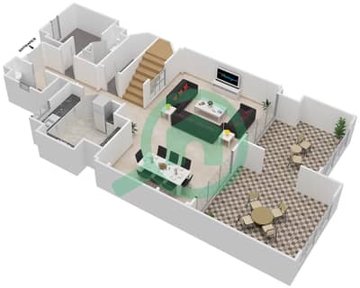 المخططات الطابقية لتصميم الوحدة 1229 شقة 3 غرف نوم - عطارين