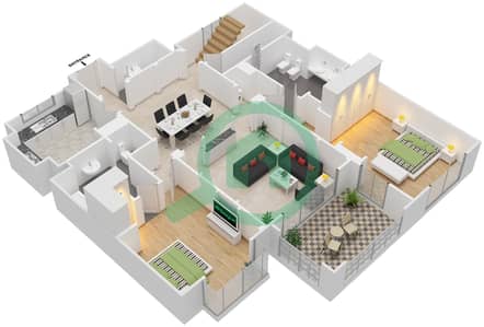 Attareen - 2 Bed Apartments Unit 6209 Floor plan