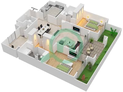 Attareen - 2 Bed Apartments Unit 3215 Floor plan