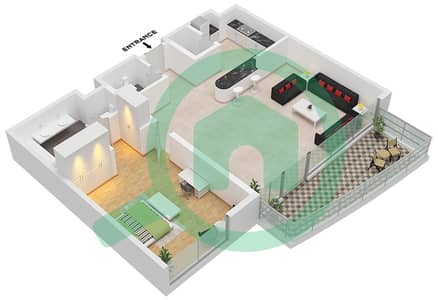 钻石公寓大楼 - 1 卧室公寓类型A1戶型图