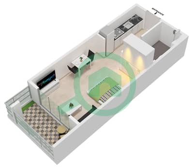 المخططات الطابقية لتصميم النموذج B شقة استوديو - كافنديش سكوير