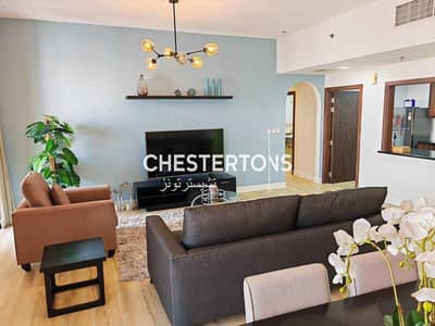2 Bedroom Apartment for Rent in Jumeirah Beach Residence (JBR), Dubai - Fully Furnished | High Floor | Marina View