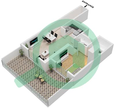 精英商业中心 - 1 卧室公寓单位13戶型图