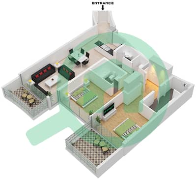 阿齐兹米娜公寓 - 2 卧室公寓单位10 FLOOR 4,5戶型图