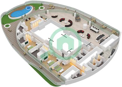 科莫公寓 - 4 卧室顶楼公寓类型A戶型图