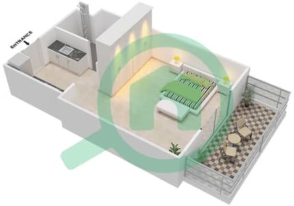 المخططات الطابقية لتصميم النموذج A شقة استوديو - رفلكشن
