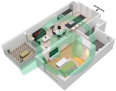 The Sloane by Belgravia Heights - Planimetria del piano di 1 Camera Appartamento Tipo/unità B-1 / UNIT 6,8 FLOOR 1-13