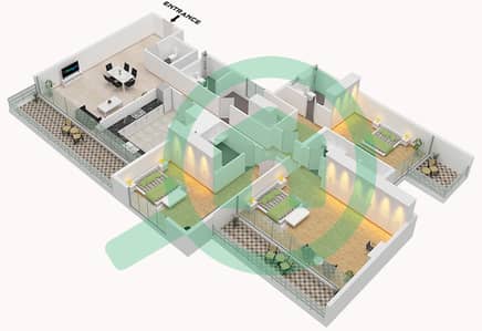 法拉蒂斯大厦 - 3 卧室公寓单位05戶型图